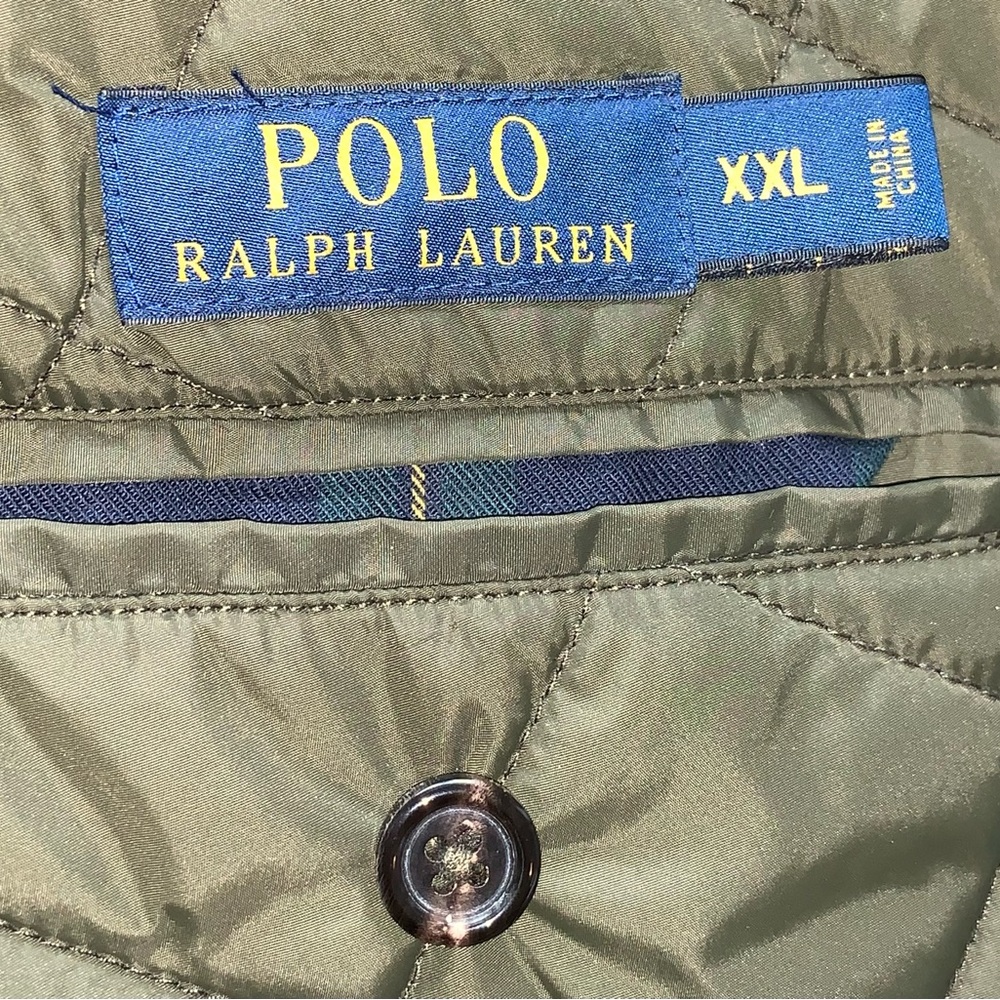 Ralph Lauren Men Quilted Nylon Suede Green Beaton Jacket Coat XXL - Picture 8 of 9
